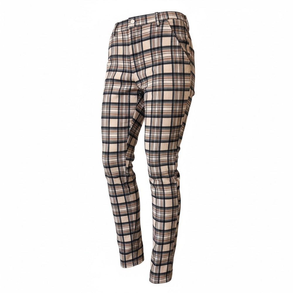 Urban Outfitters Grandpa Pants S Small Plaid Tartan Elastic Waist‎ Drawstring